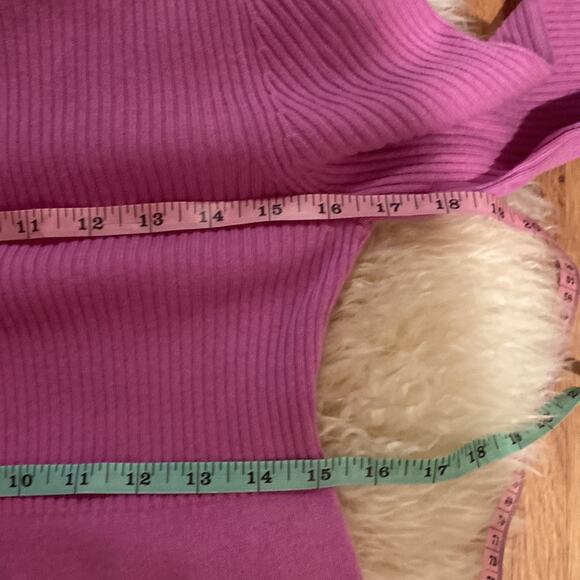 Isaac Mizrahi Women’s Lilac Purple Turtleneck Sweater/Dress Ribbed Cashmere Sz S - Picture 9 of 13